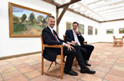 Mit David McAllister vor dem Modersohn-Werk "Dorfstraße in Worpswede"